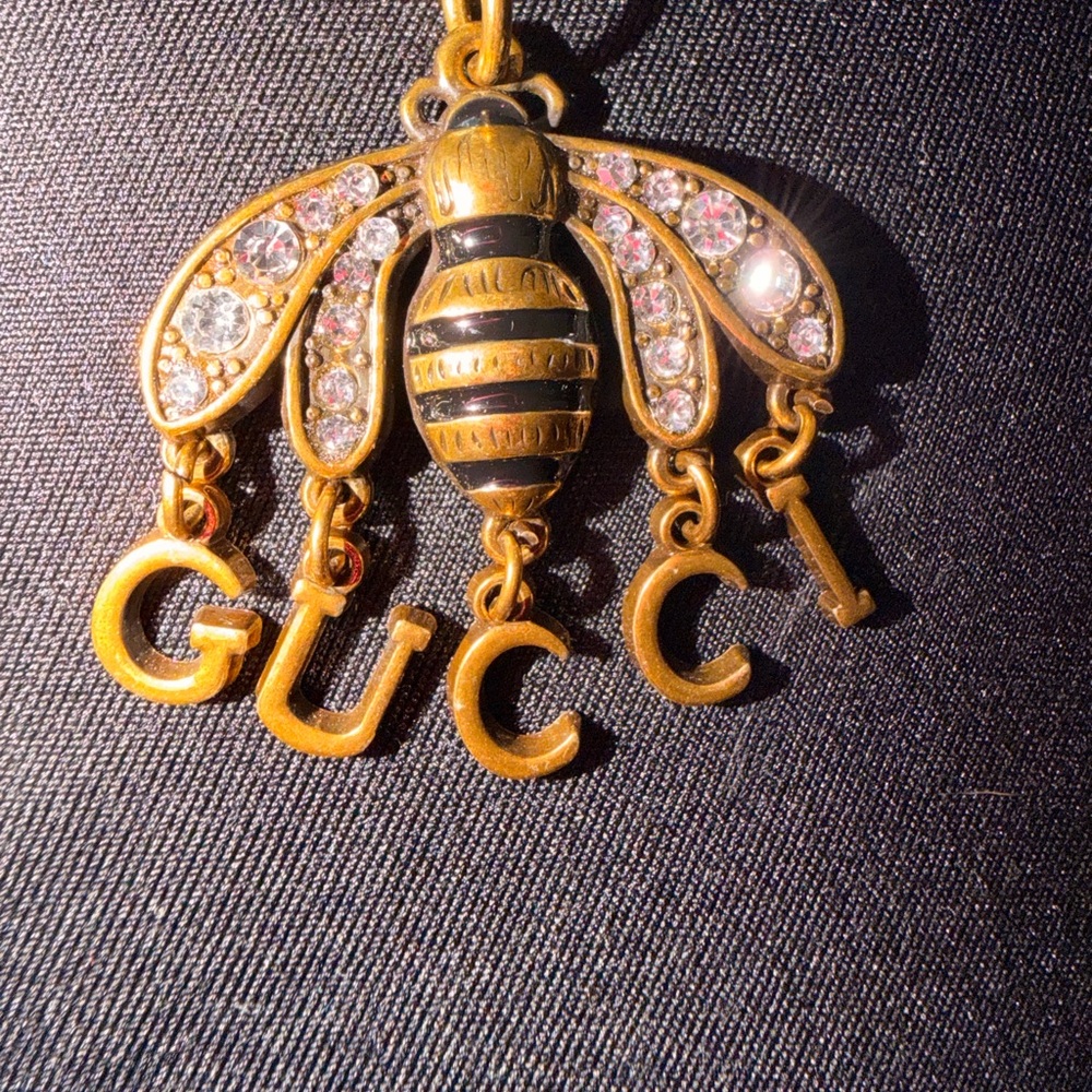Gucci Gold and Black Bee Necklace